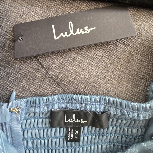 Lulus Dresses & Skirts - Lulus Picturesque Allure Slate Blue Jacquard Tie-Strap Maxi Dress